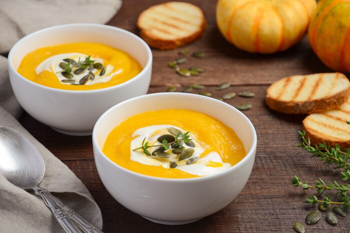 Asian-inspired pumpkin and coconut soup